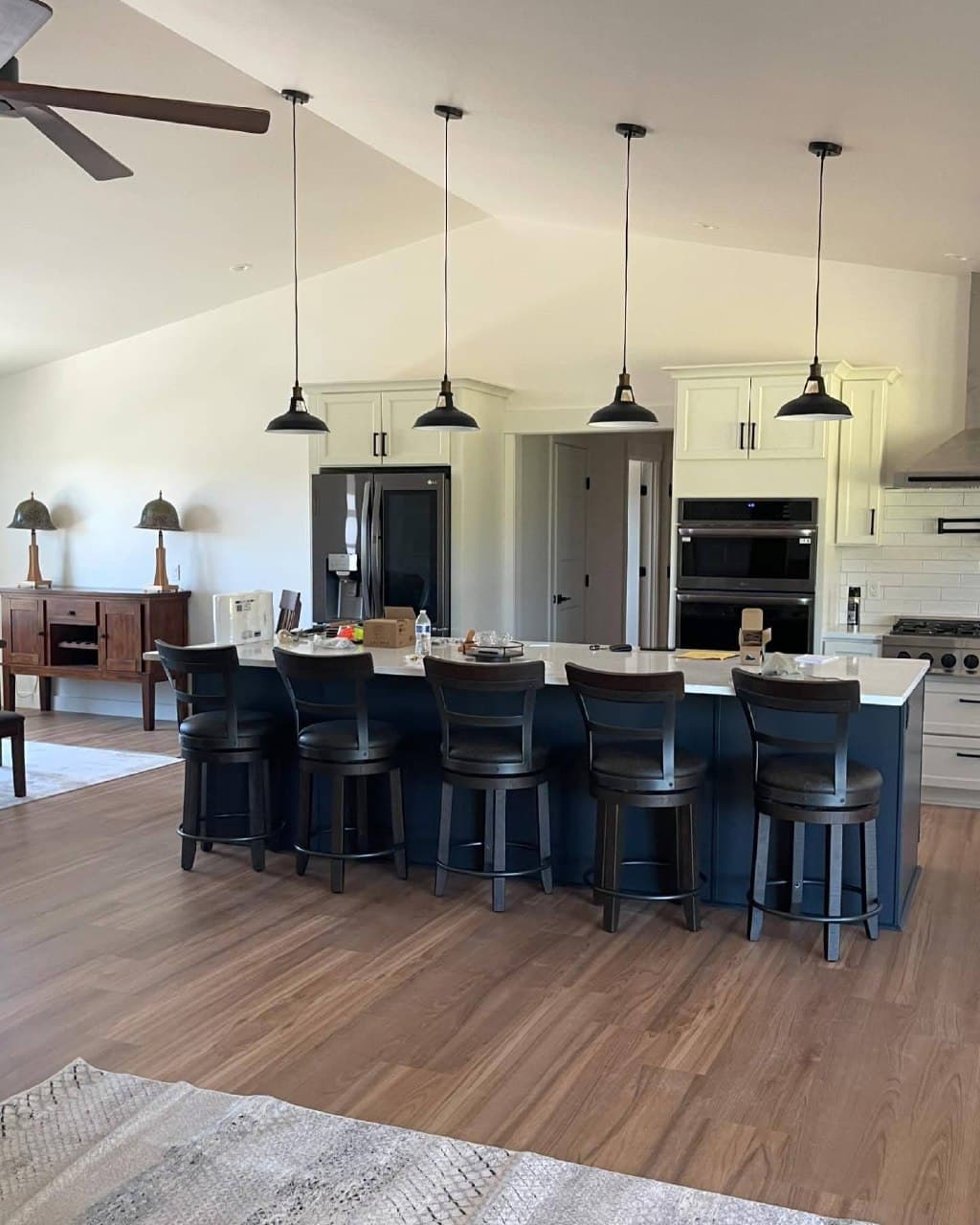 Open kitchen with island