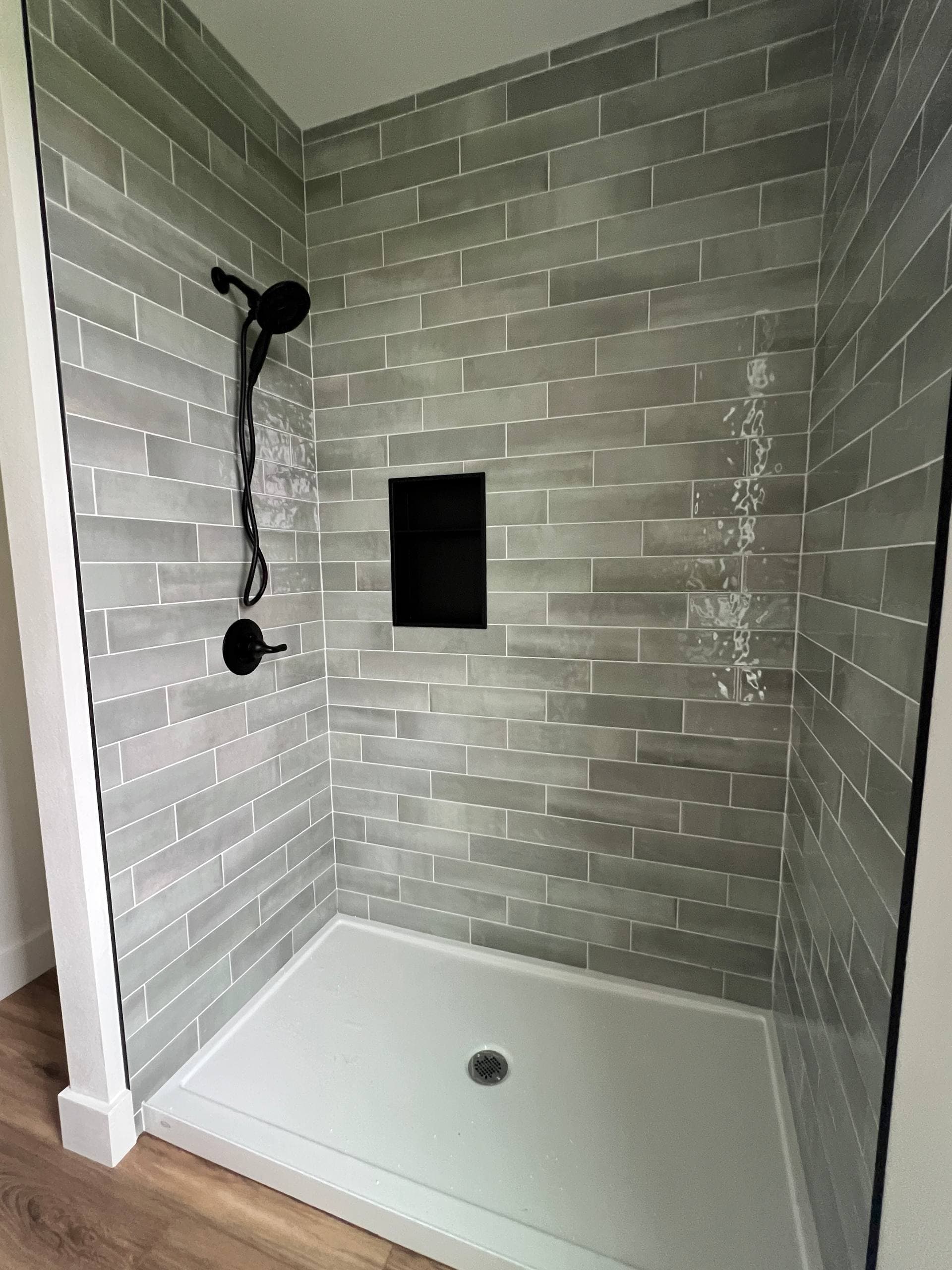 Custom tile shower enclosure